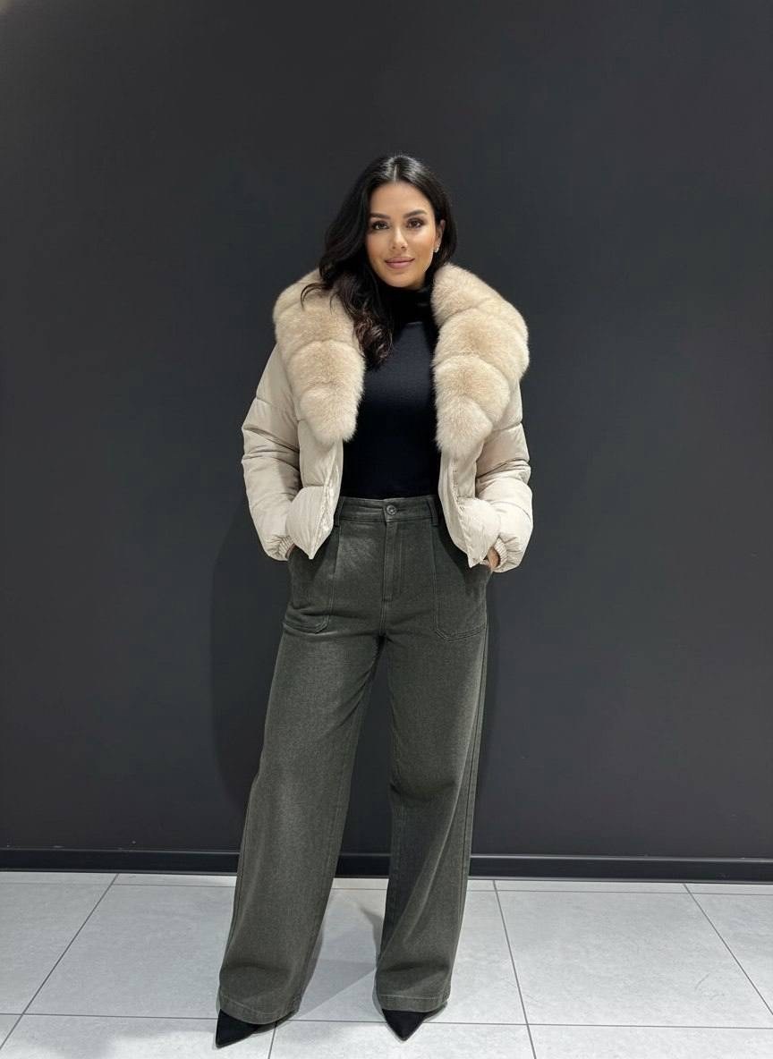 пуховик с натуральным мехом песца с капюшоном by gor,пуховик с натуральным мехом,женский пуховик с натуральным мехом,женский пуховик с мехом,пуховик с мехом