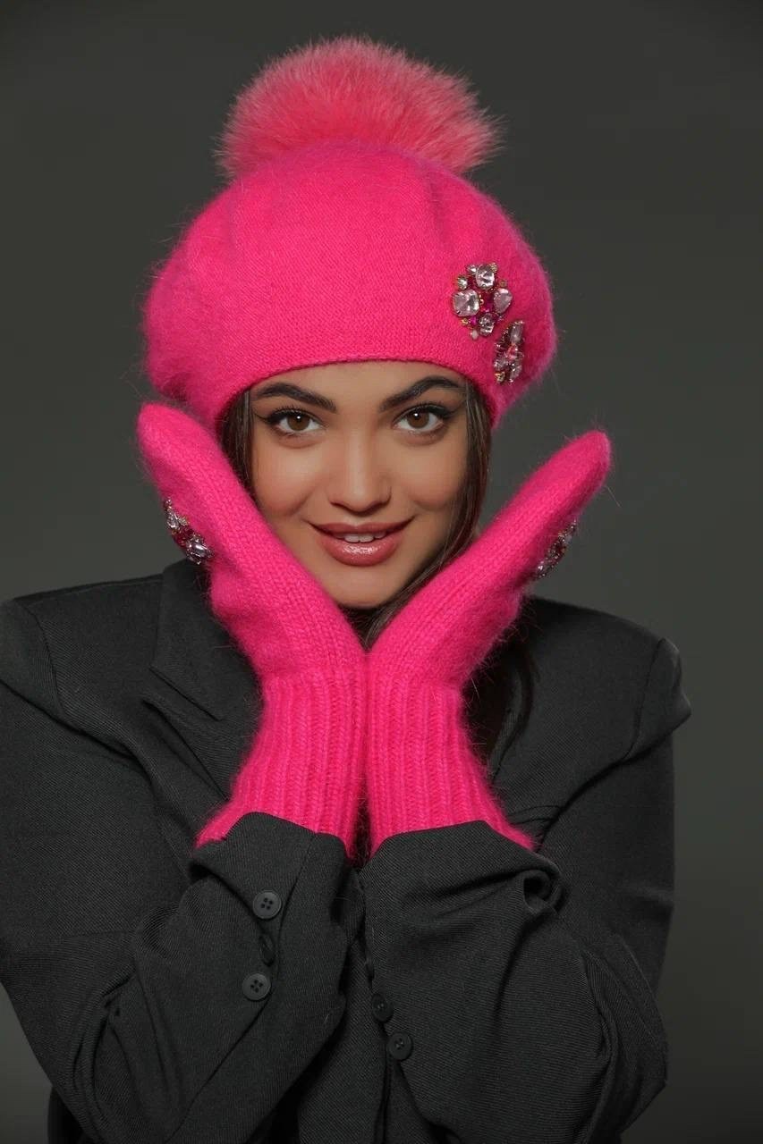 комплект шапок,шапка платок,шапочка,женская шапка,варежки женские