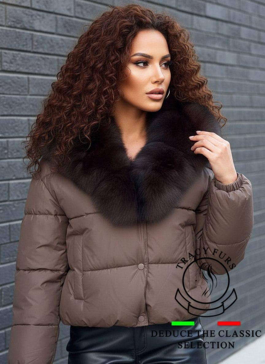 пуховик с натуральным мехом песца с капюшоном by gor,пуховик с натуральным мехом,женский пуховик с натуральным мехом,женский пуховик с мехом,пуховик с мехом