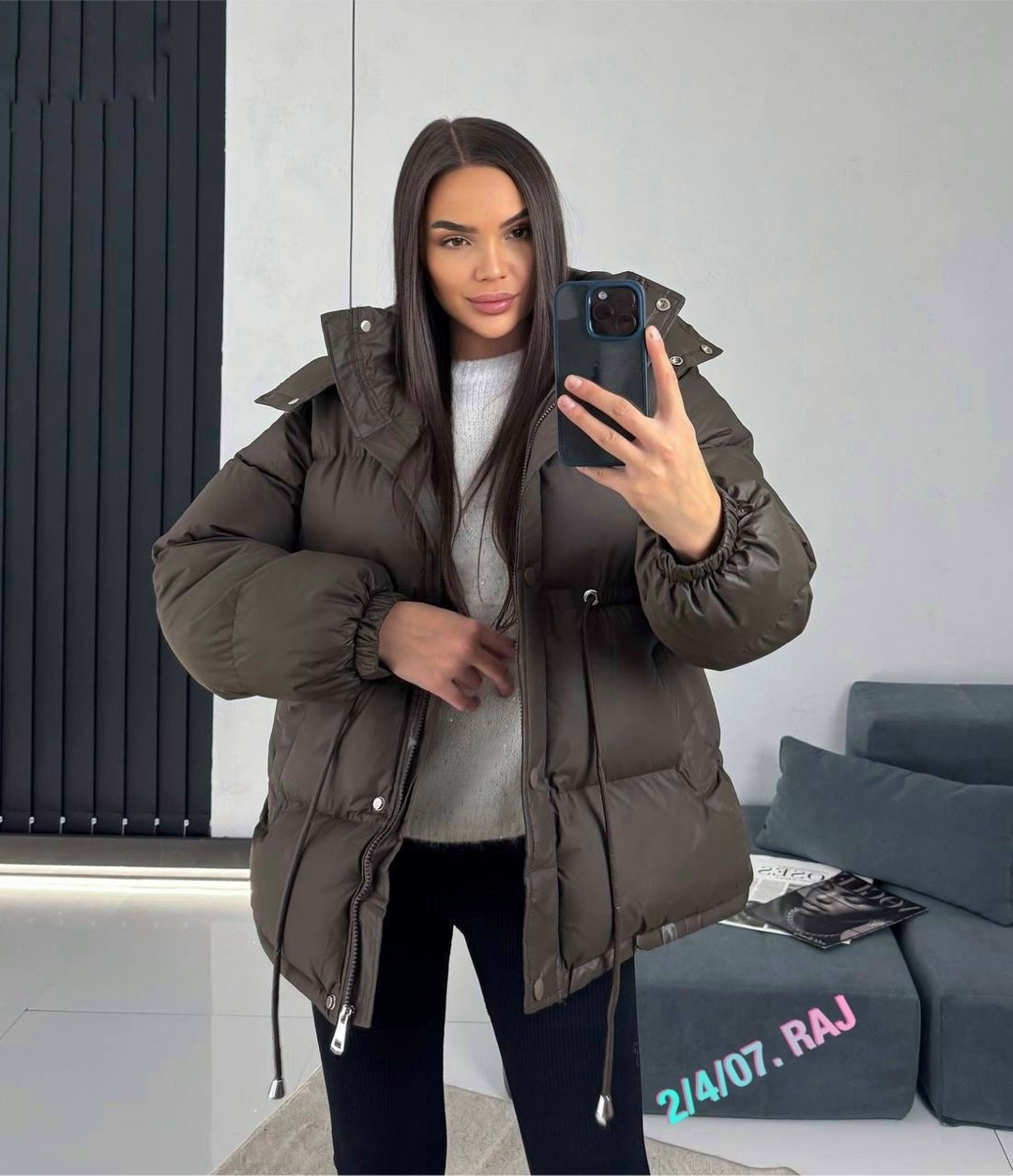 женская куртка,куртка весна с капюшоном стеганая короткая t fashion,куртка,куртка оверсайз,куртка женская серая