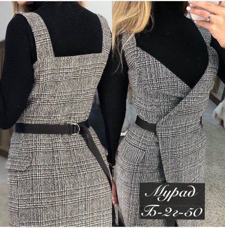 теплый сарафан,сарафан в клеточку,сарафан в клетку,сарафан,сарафан для офиса