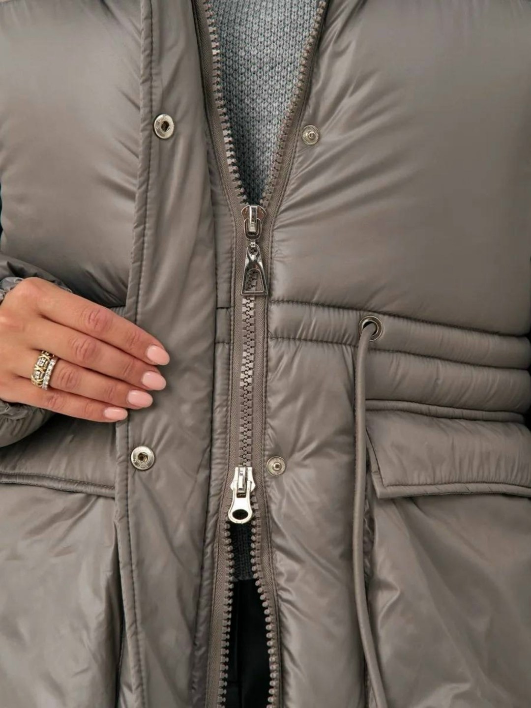 куртка зимняя удлиненная с капюшоном luxist,куртка зимняя удлиненная с капюшоном luxist цвет серый,пуховик женский,пуховик,куртка женская