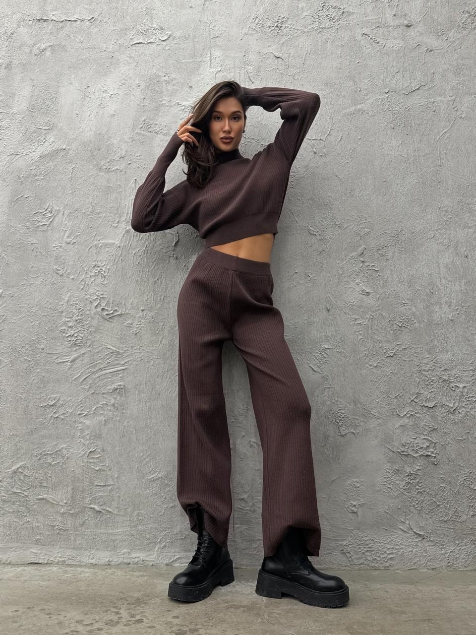 костюм спортивный темно-синий,широкие брюки,брючный костюм из плотного трикотажа aura womens shop,женские костюмы