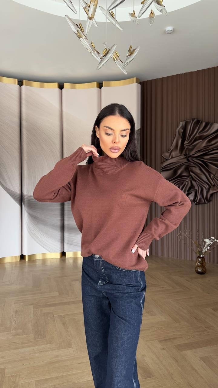 шерстяной свитер с высоким горлом оверсайз cc home,свитер оверсайз,свитер,свитер женский,свитер классический
