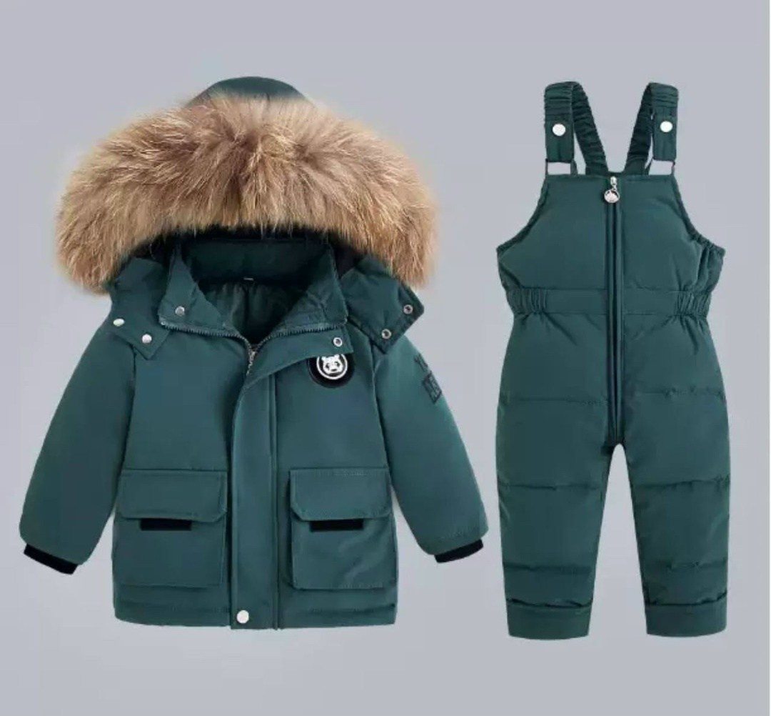 комплект зимней детской одежды,детский зимний костюм,детский комплект пуховой куртки,комплект из 2 предметов, зимний пуховик и комбинезон для маленьких девочек,зимний костюм