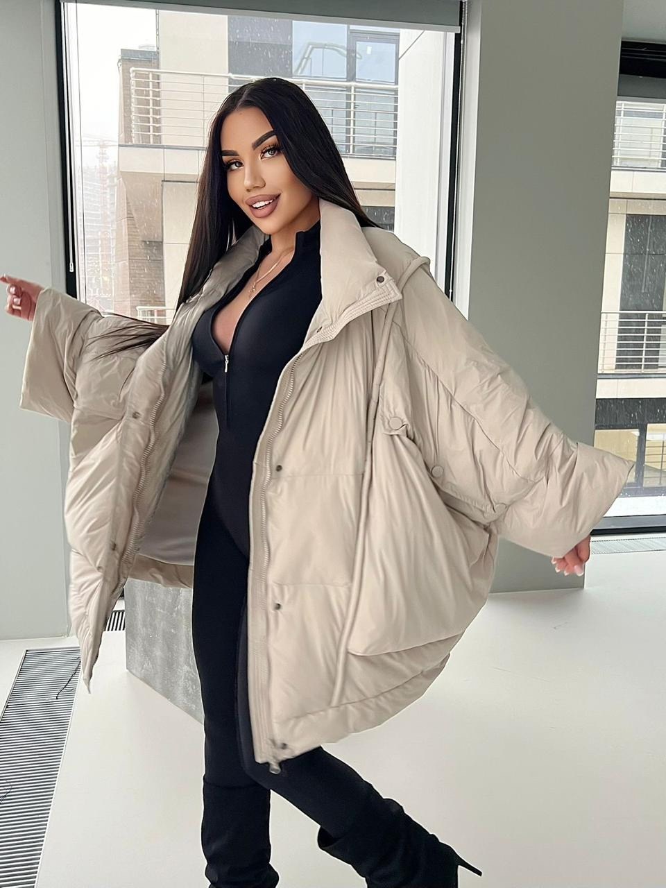 модные пуховики,пуховик объемный,куртка демисезон с капюшоном удлиненная оверсайз sliva,оверсайз куртка,куртка женская