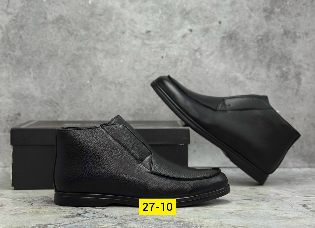 ,мужская  дербент,ботинки мужские,мужская ,лоферы лоро пиано черные кожаные