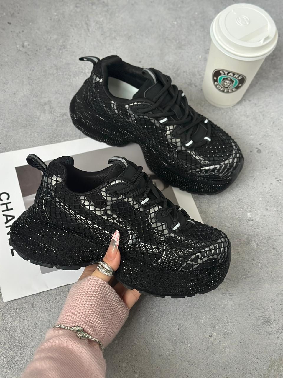 кроссовки женскиe,,кроссовки черные,блестящие кроссовки,массивные кроссовки женские