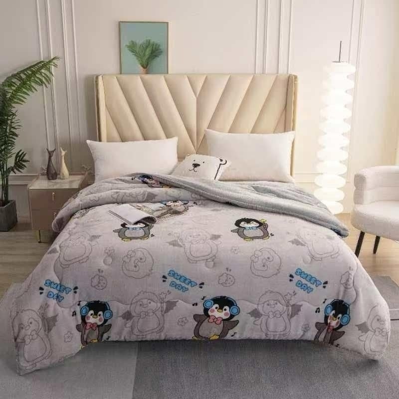 комплект постельного белья sanrio,комплект постельного белья,комплект постельного белья miniso hello kitty kuromi 4 предмета,miniso sanrio kuromi постельное белье из хлопка комплект четырех предметов,