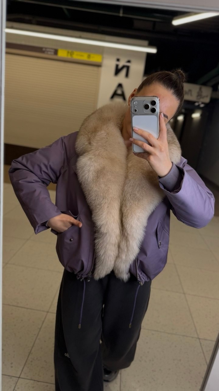 куртка-бомбер с натуральным мехом песца,пуховик с натуральным мехом,пуховик с мехом песца,пуховик женский с натуральным мехом,курткабомбер с натуральным мехом песца