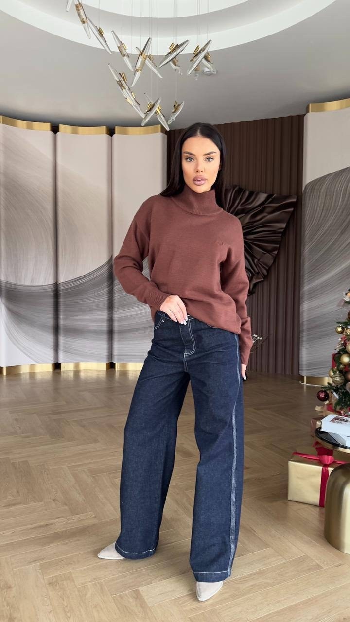 шерстяной свитер с высоким горлом оверсайз cc home,свитер оверсайз,свитер,свитер женский,свитер классический