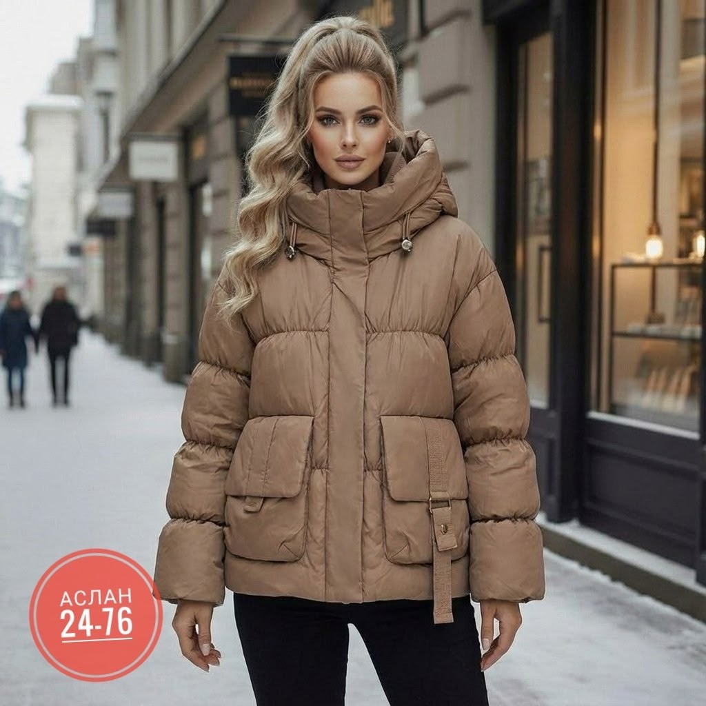 пуховик creanova boutique хаки 44 ru,куртка женская зимняя,женская куртка демисезонная,женская куртка,куртка женская бежевая