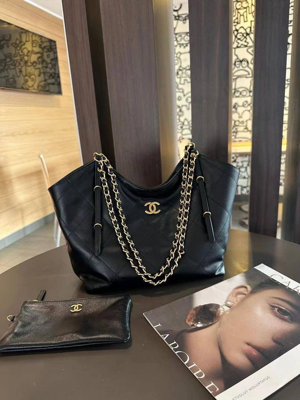 женская сумка chanel,сумка chanel,сумка шоппер шанель,женская черная кожаная сумка chanel shopping bag,брендовые сумочки