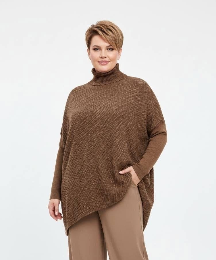 пончо коричневое,джемпер женский,пончо женское,пончо женское теплое,вязаное пончо