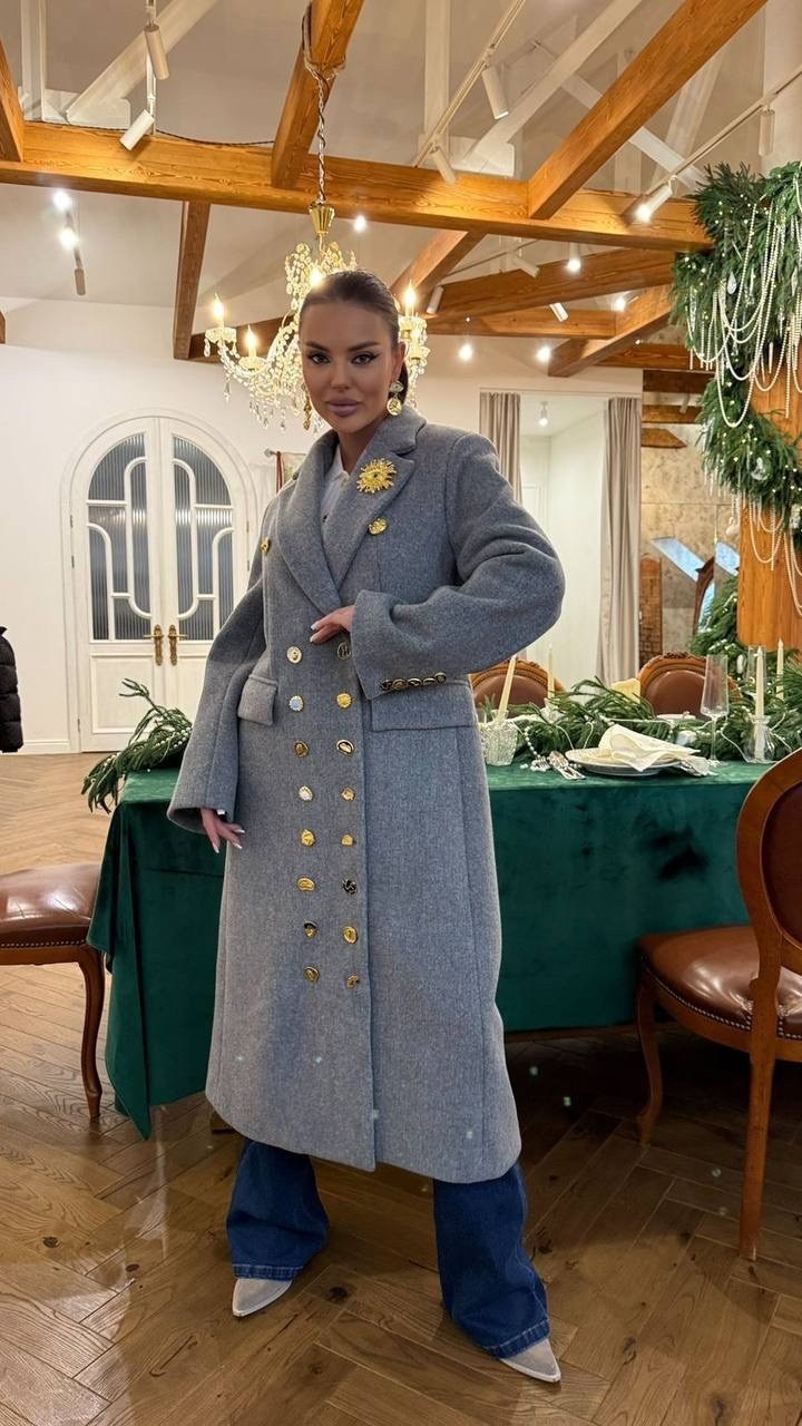 пальто модное,двубортное пальто,пальто женские,серое пальто,пальто демисезонное