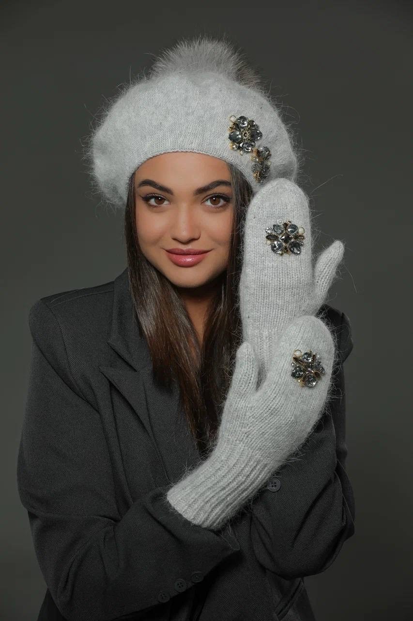 комплект шапок,шапка платок,шапочка,женская шапка,варежки женские