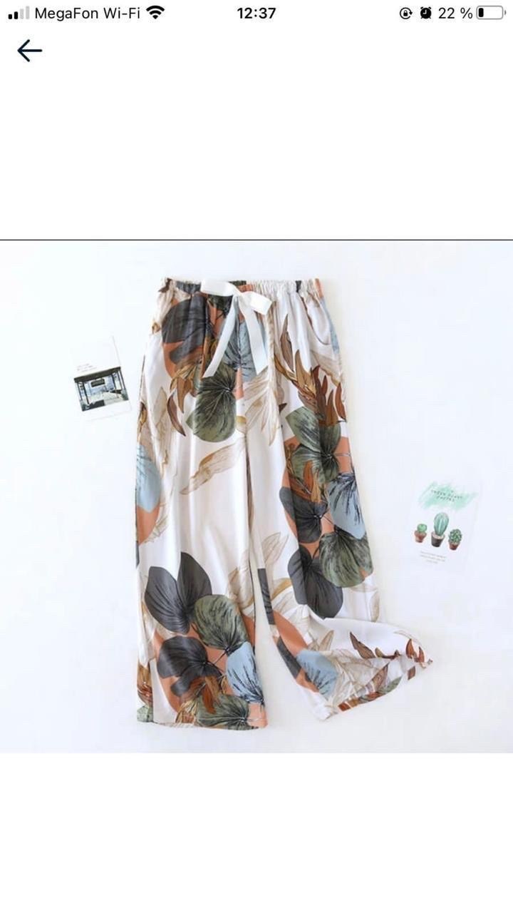 женские летние брюки,брюки палаццо цветочный принт,брюки летние палаццо,летние шифоновые брюки,брюки домашние палаццо