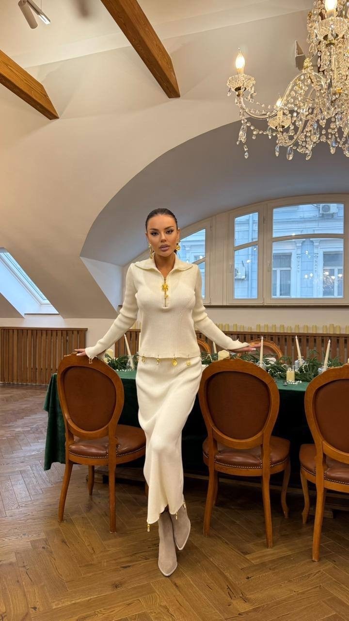 костюм женский с юбкой трикотажный best mood 255200880,костюм женский,трикотажный костюм,костюм вязанный кашемир,костюм трикотажный с юбкой emberens 250463878