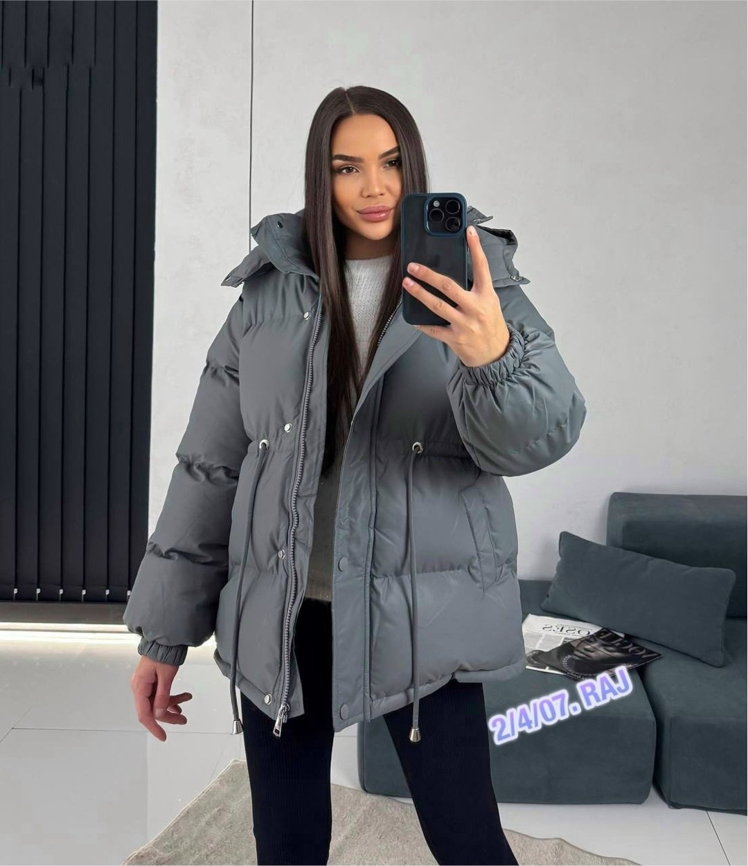 женская куртка,куртка весна с капюшоном стеганая короткая t fashion,куртка,куртка оверсайз,куртка женская серая