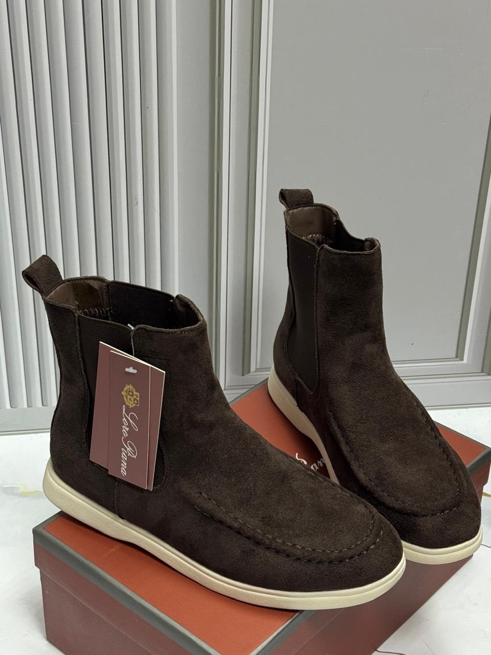 замшевые ботинки,loro piana ботинки,,мужские челси gant(creek 19653940) коричневые,челси замшевые loro piana premium shoes