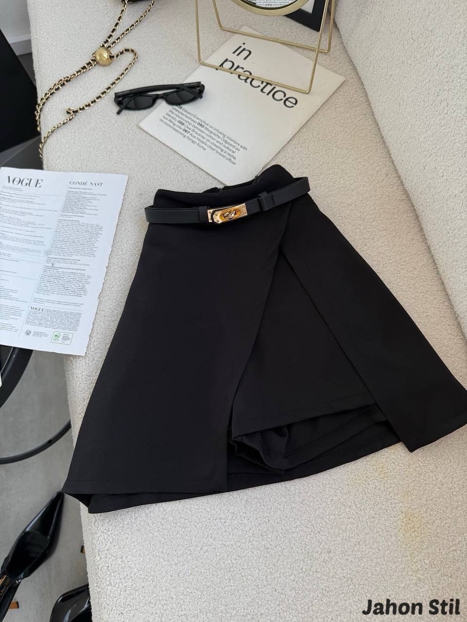 юбка с поясом,юбка шорты женские большиеи офис черные,шорты юбка,юбка с высокой талией,юбка стильная