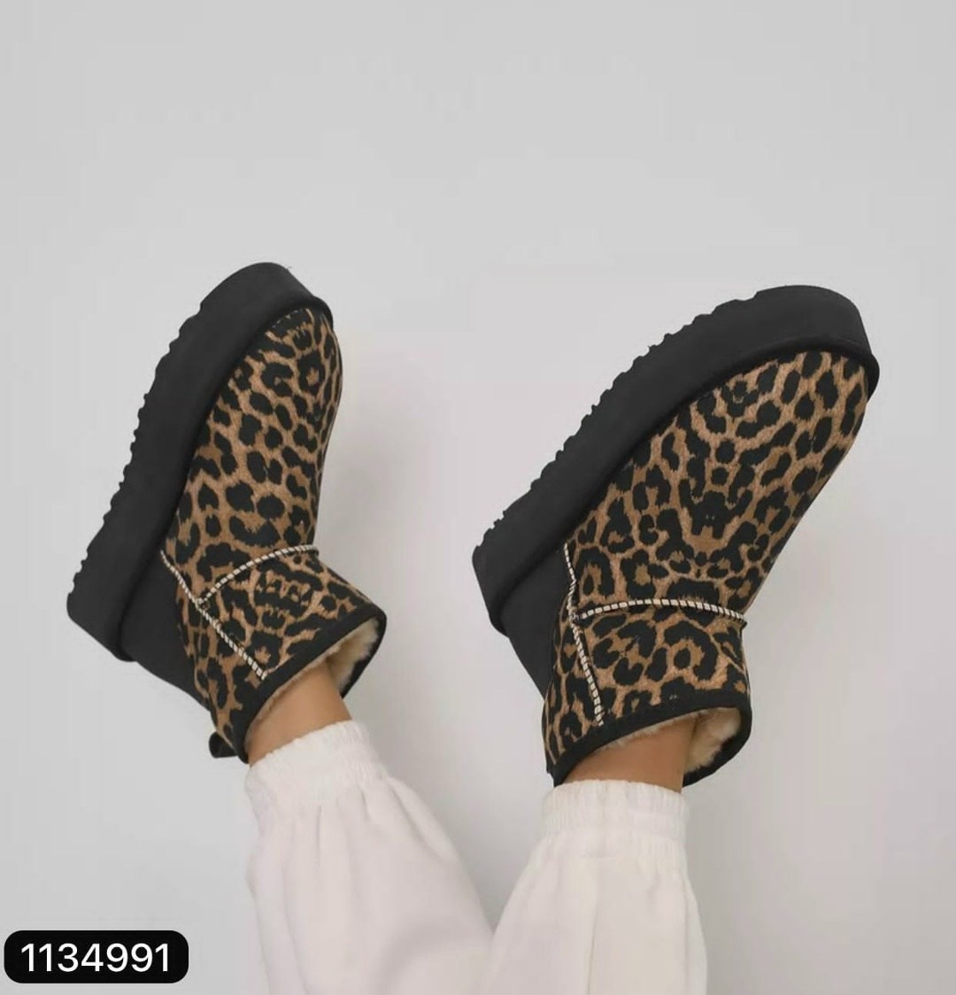 зимние угги на платформе yourbox цвет леопардовый коричневый,,зимние угги на платформе, женская,женские угги