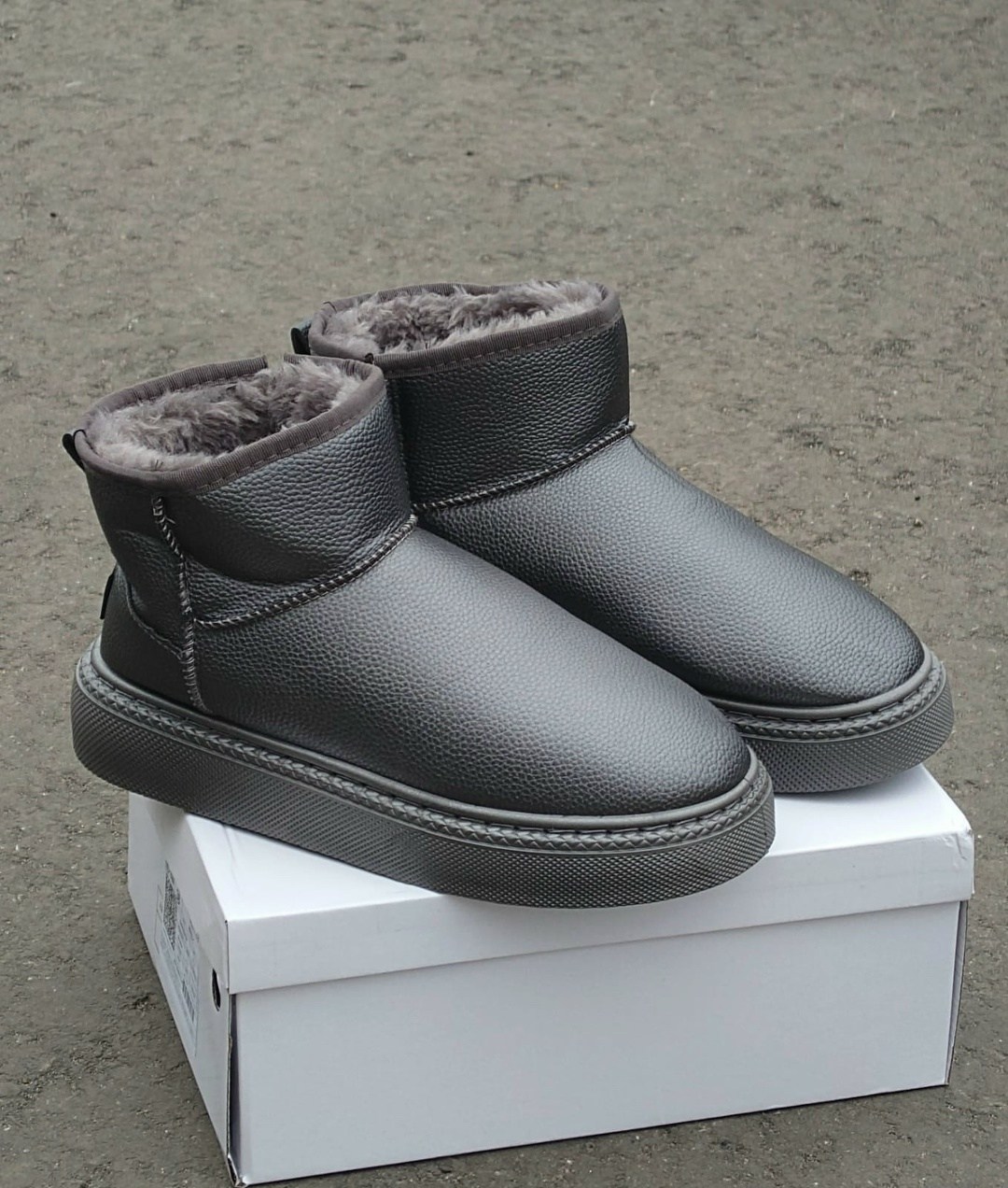 угги мужские,,угги мужские кожаные короткие,мужские зимние ботинки,зимняя мужская