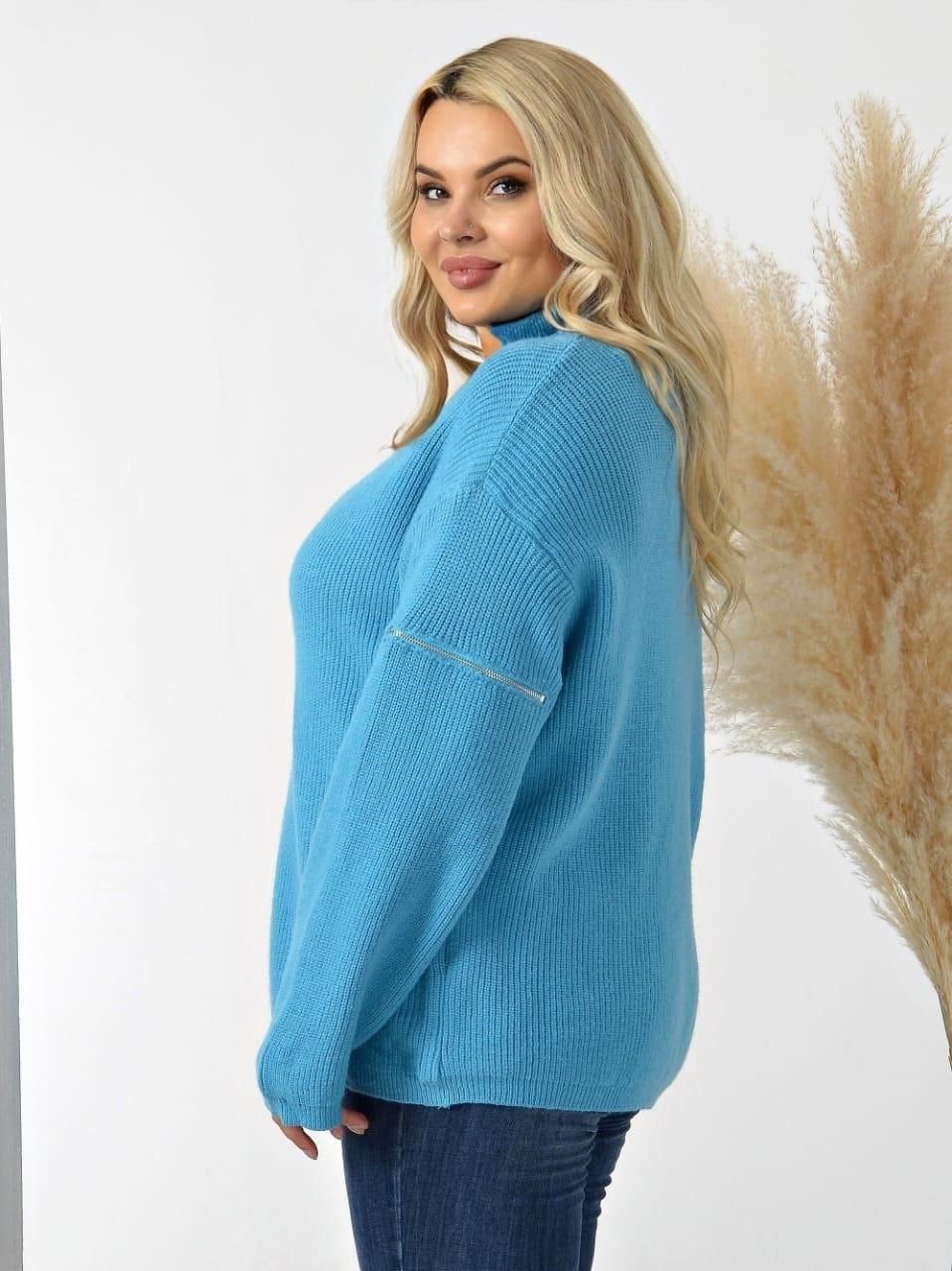 кофта женская,свитера женские,джемпер голубой,трикотажный свитер,голубой свитер