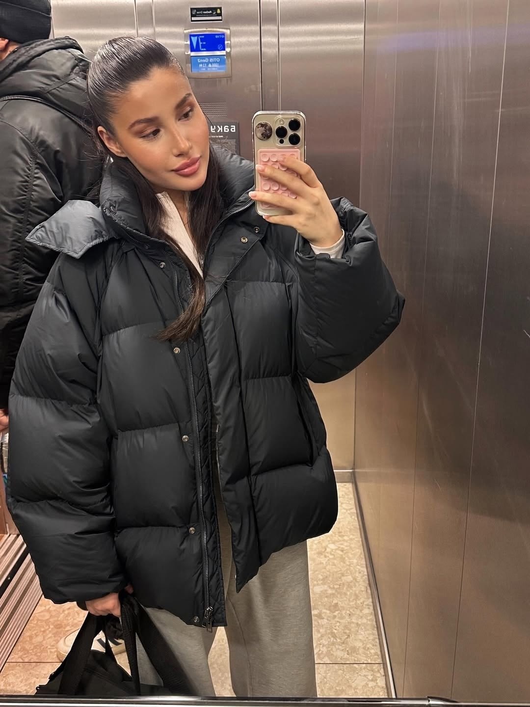 пуховик черный,оверсайз пуховик,пуховик,короткий пуховик,куртка пуховик