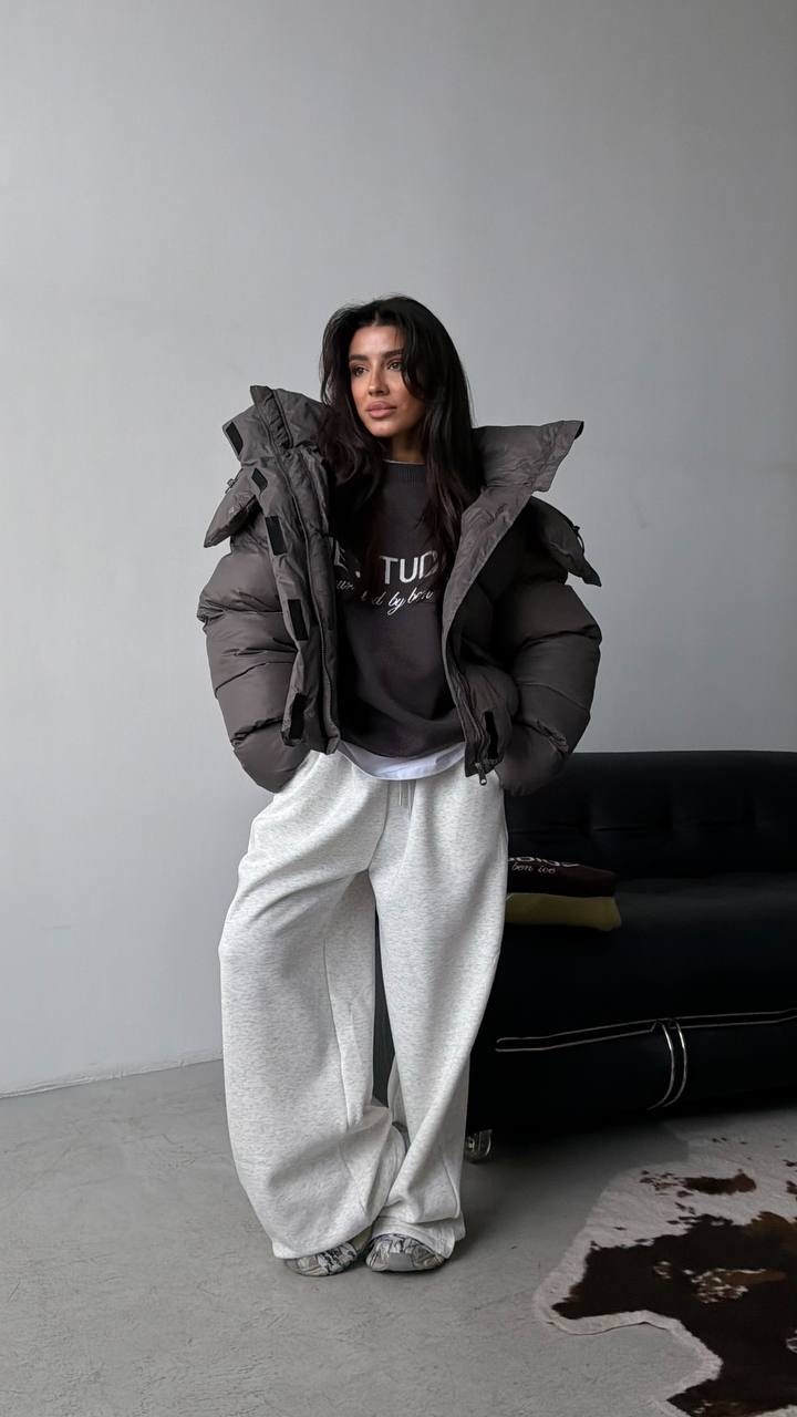 куртка зимняя с капюшоном короткая оверсайз epic love цвет серо-зеленый хаки,куртка осень зима с капюшоном короткая оверсайз epic love,куртка зимняя с капюшоном короткая оверсайз epic love,зимняя курт