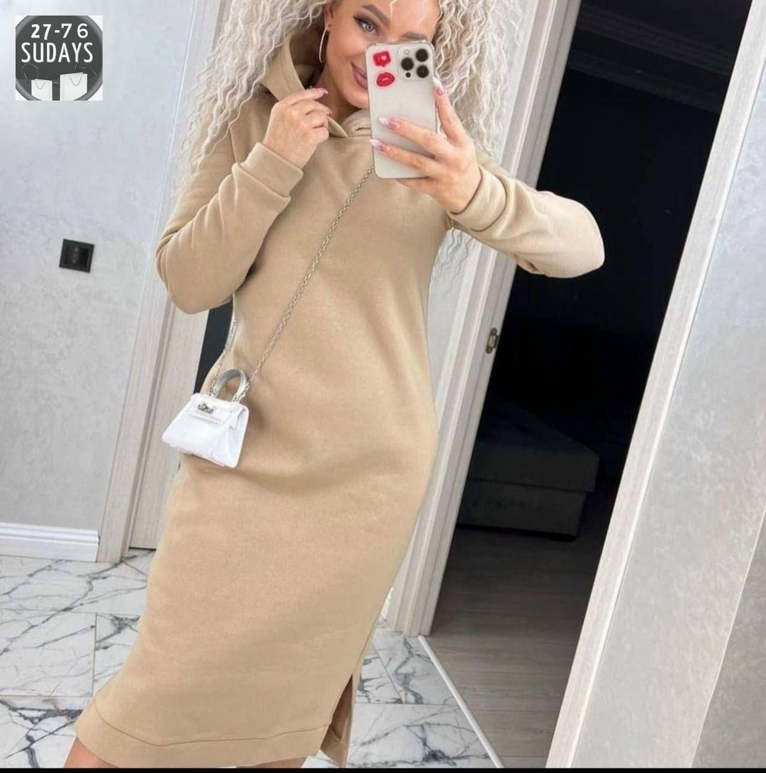платье с капюшоном,теплое платье с капюшоном,платье-худи,платье спортивное женское с капюшоном,платье на флисе