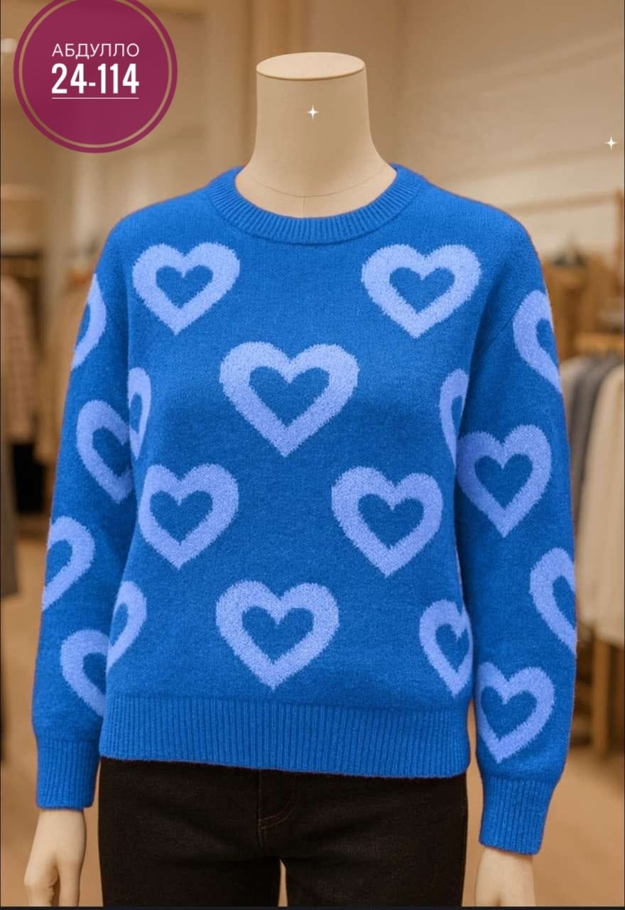 свитер женский,свитер,джемпер с сердечками,джемпера женские,модные свитера