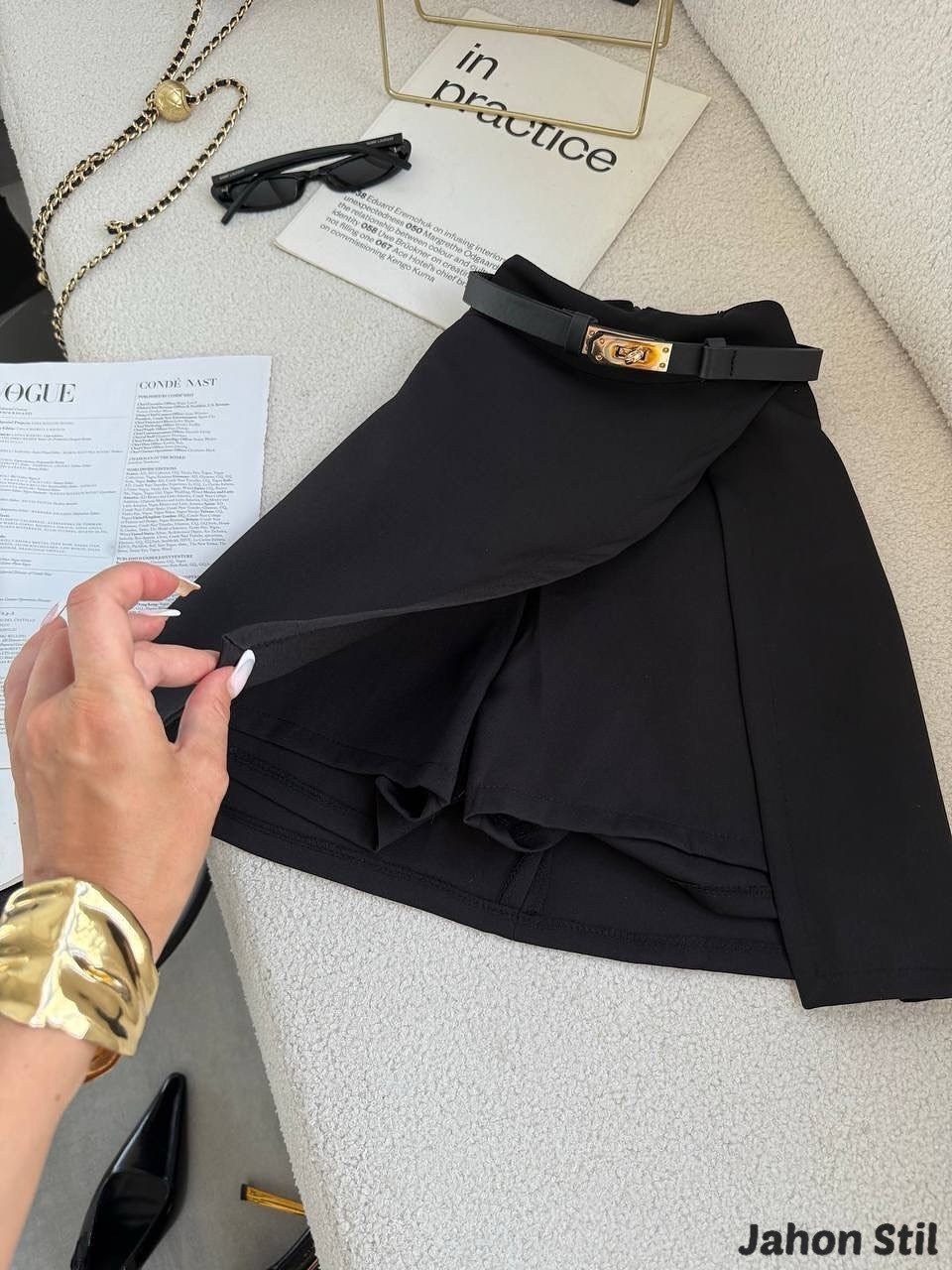 юбка с поясом,юбка шорты женские большиеи офис черные,шорты юбка,юбка с высокой талией,юбка стильная