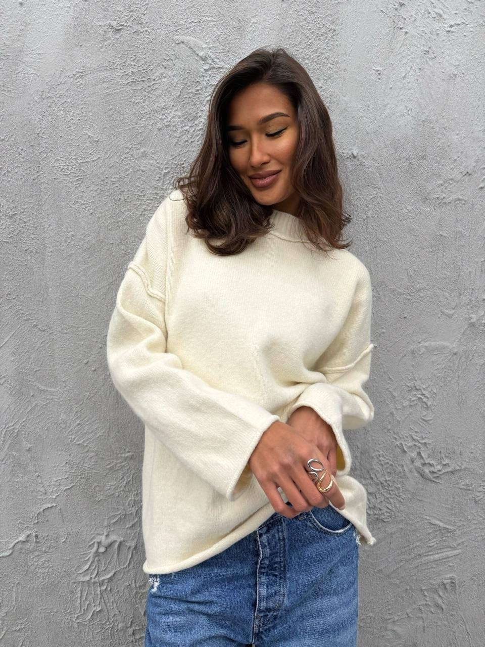 вязаный свитер оверсайз джемпер теплый,женская кофта,свитер,черный свитер оверсайз,свитера вязаные