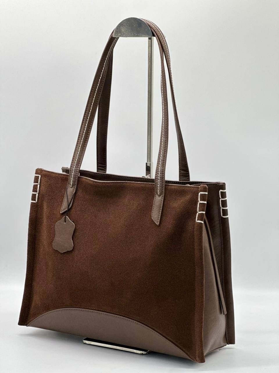 женская замшевая сумка 298-2 brown,сумка,сумка женская,сумка с замшей,женская сумка из натуральной замши