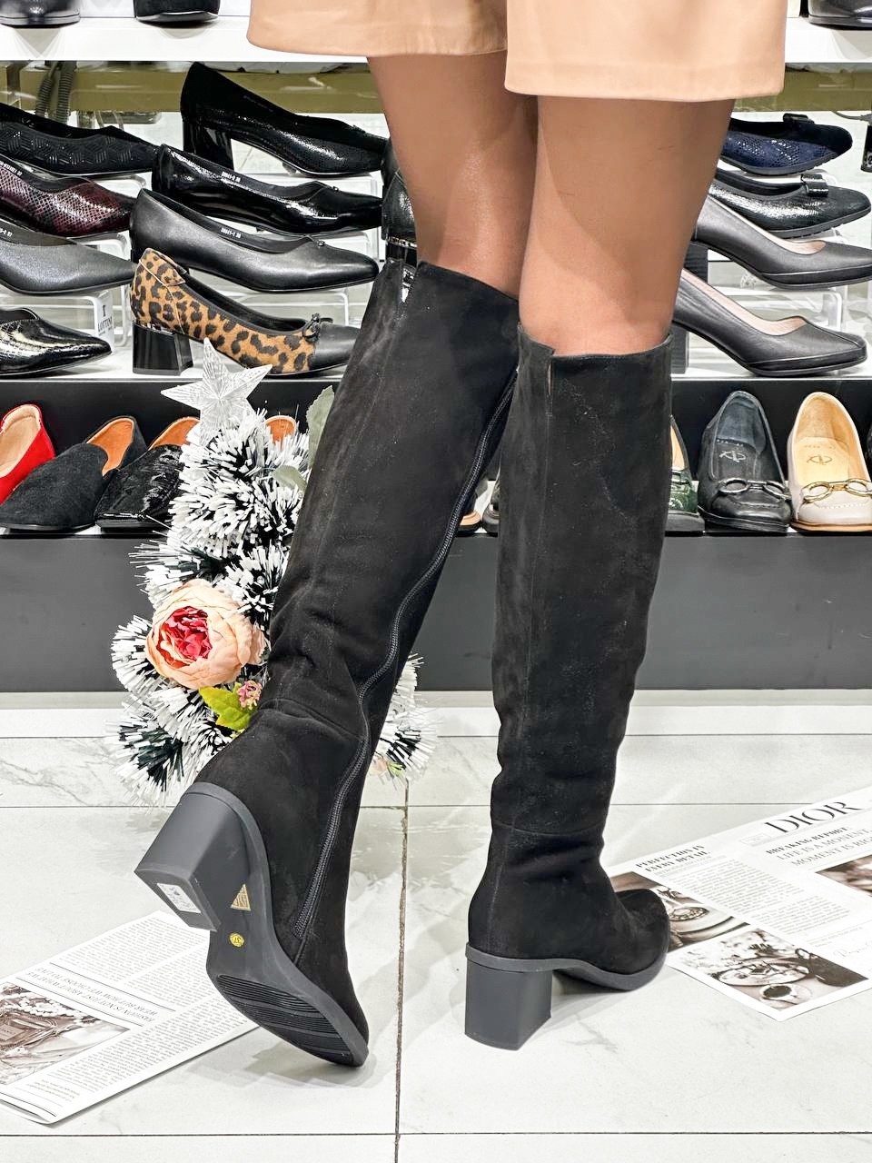 сапоги женские,сапоги на каблуке замшевые,сапоги демисезонные на каблуке трубы gold heels,,сапоги на широком каблуке