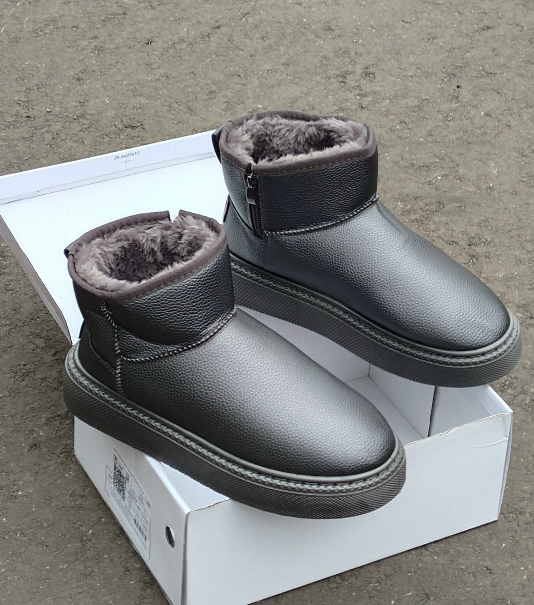 угги мужские,,угги мужские кожаные короткие,мужские зимние ботинки,зимняя мужская