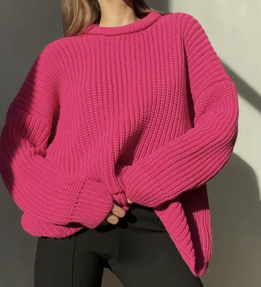 свитер оверсайз,свитер вязаный,вязаный свитер оверсайз,свитер малиновый,розовый свитер оверсайз