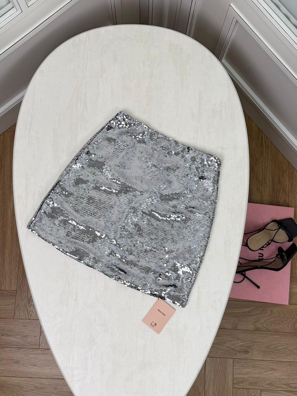 юбка с пайетками,серебряная юбка,юбка женская,юбка,юбка с пайетками серебро