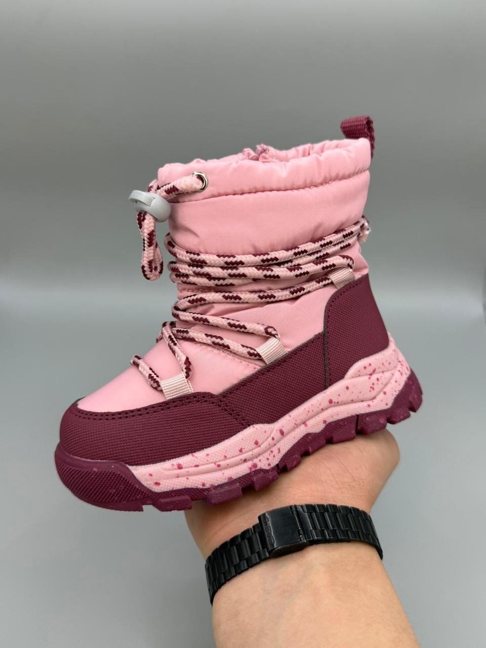 детская зимняя ,дутики зимние детские,зимние сапоги-дутики для девочки tombi розового цвета,зимние сапожки для девочки,детские дутики