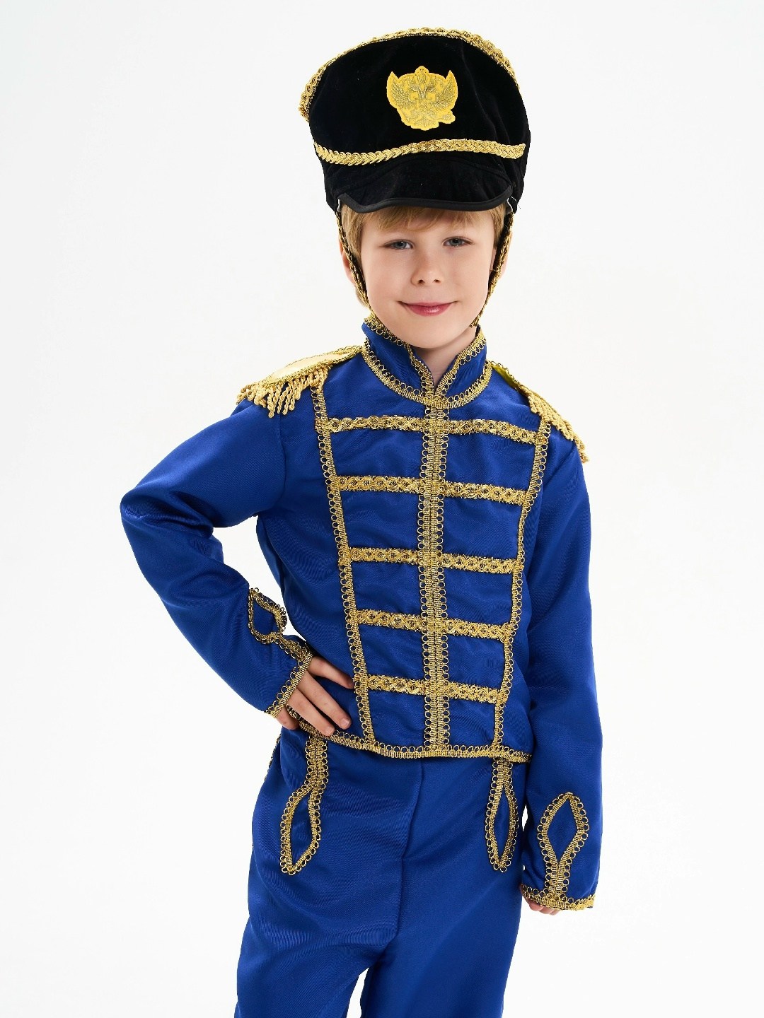 карнавалия гусар костюм,детский костюм гусар с саблей синий,костюм карнавальный гусар,костюм гусара для мальчика,костюм гусар с саблей (синий)