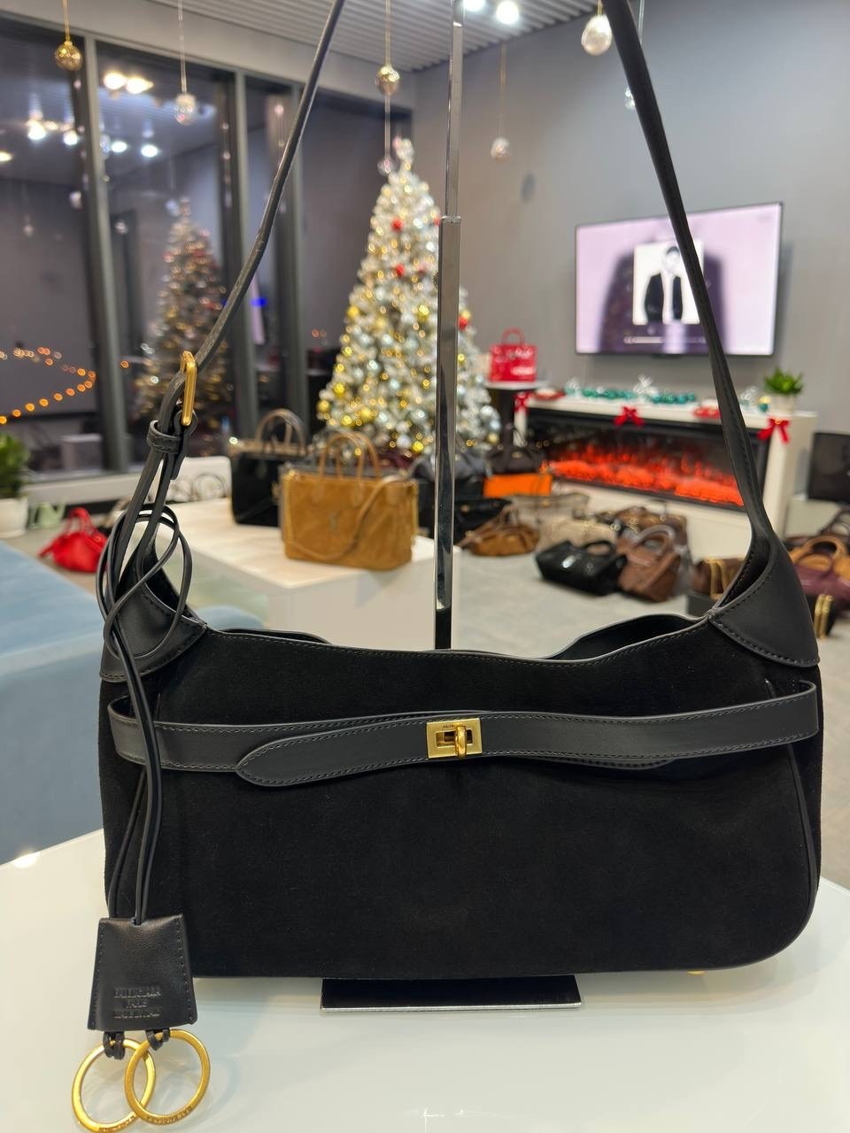 сумка замшевая,сумка женская замшевая,сумка из замши,сумка demellier 56-30-34 натуральная замша большой размер,сумка из натуральной замши