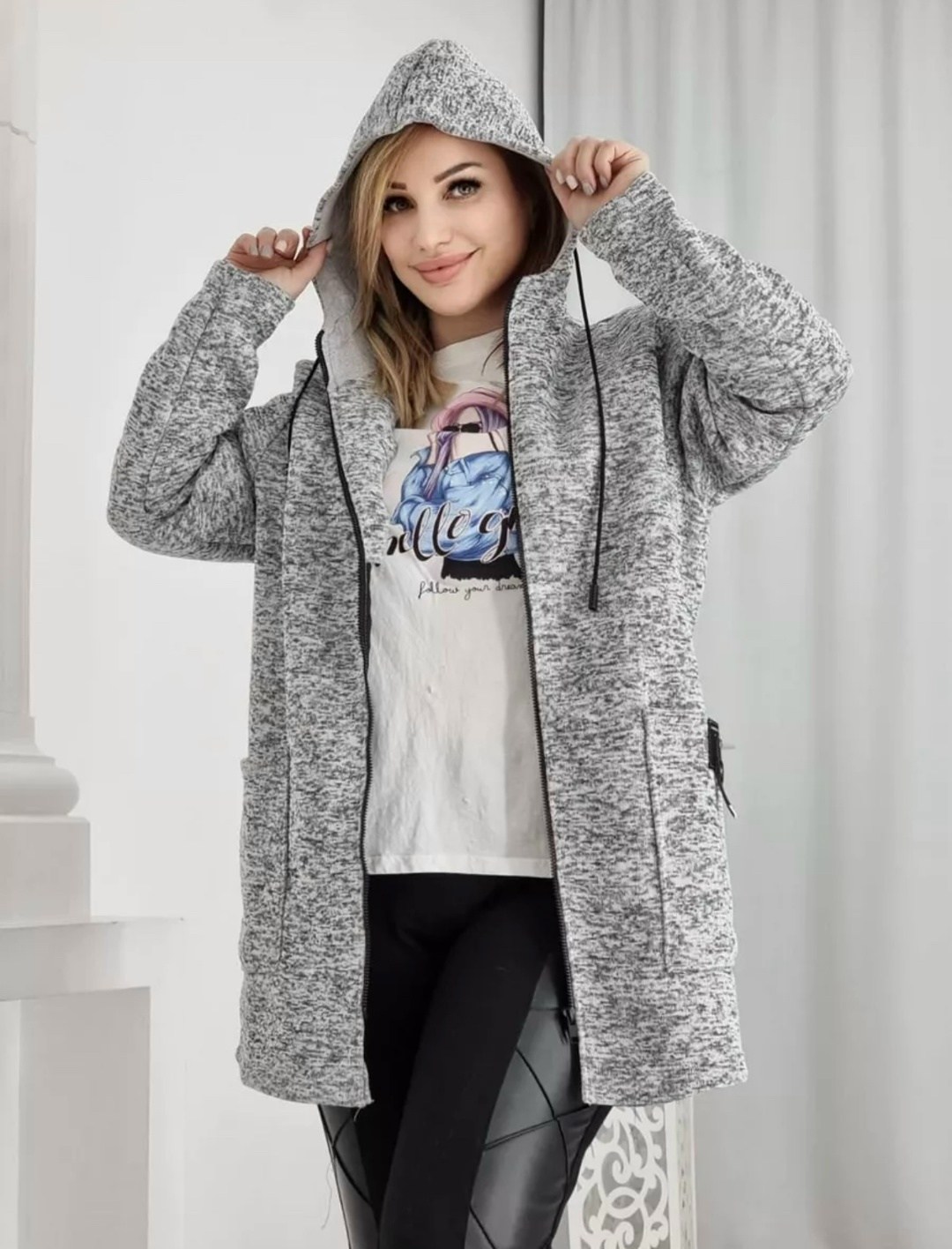 кардиган с капюшоном,кардиган,кардиган женский,кардиган на молний с капюшоном,кардиган женские удлиненный