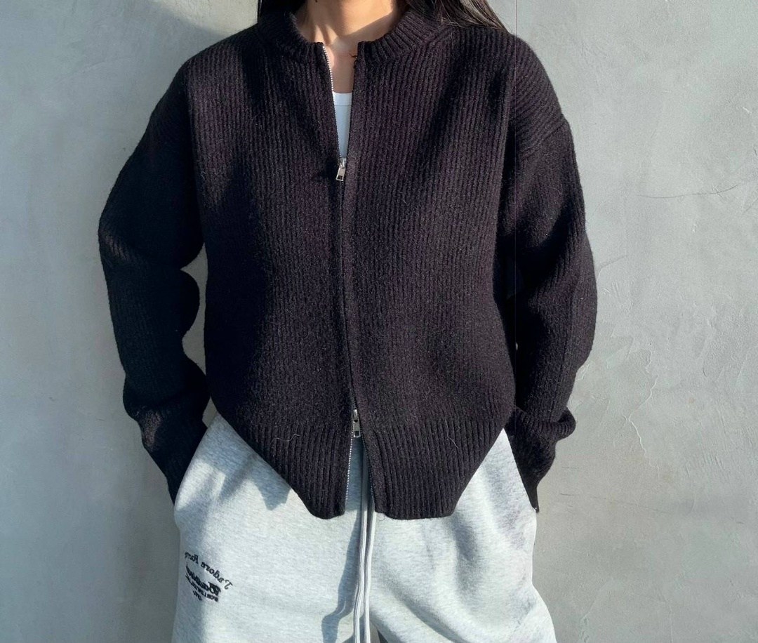 кардиган на молнии вязаный укороченный,женский трикотажный кардиган на молнии,вязаный кардиган на молнии,кардиган,повседневный однотонные вязаный кардиган на молнии