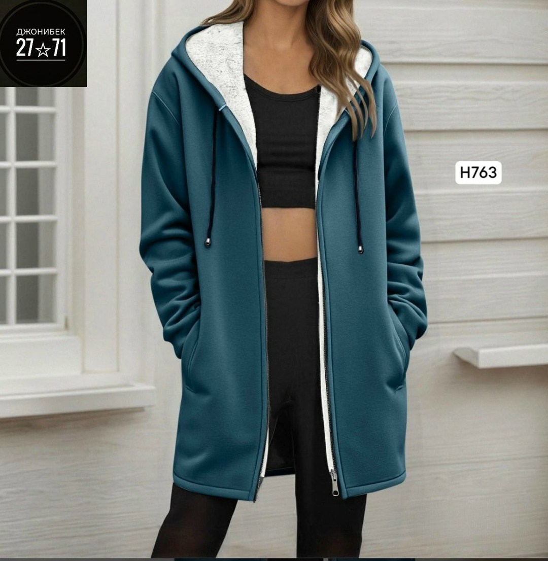 толстовка женская,длинная толстовка,теплое пальто,пальто с капюшоном,толстовка утепленная