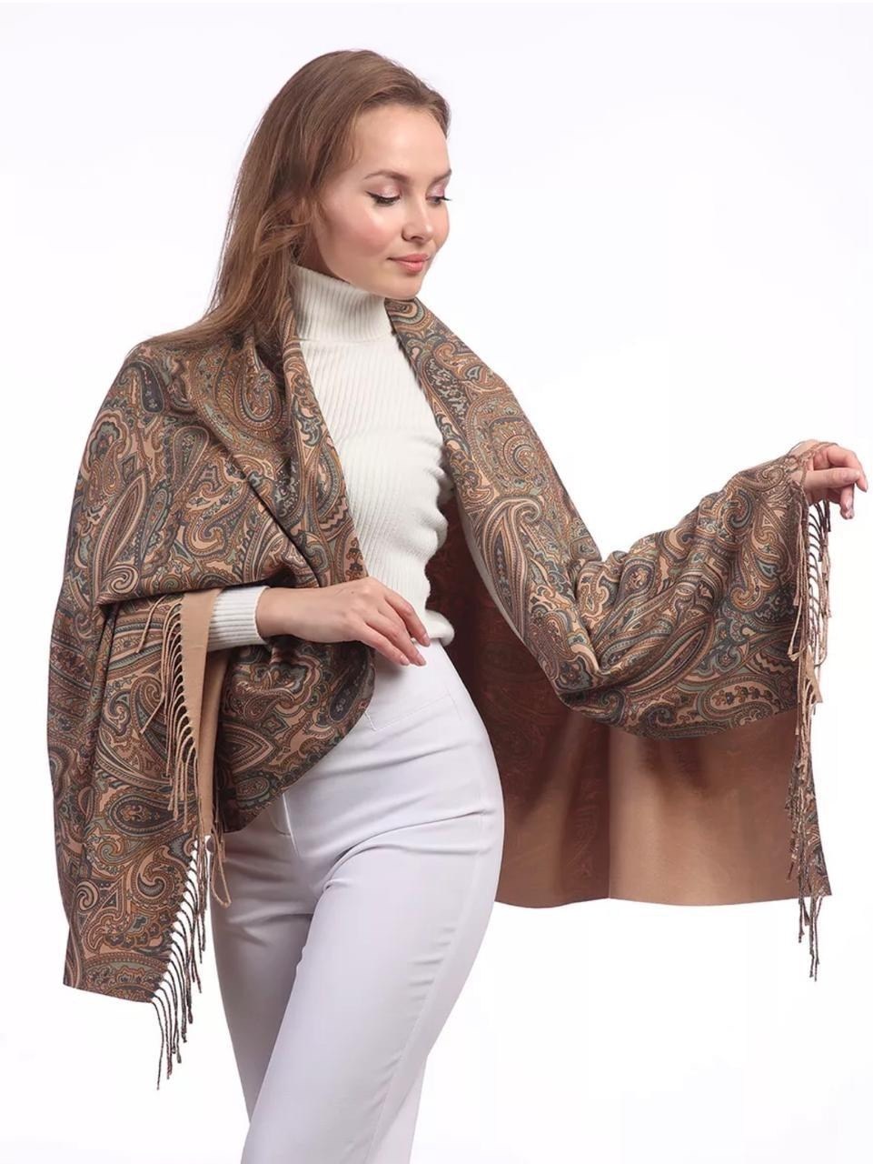 палантин кашемировый двусторонний шарф,палантин кашемировый двусторонний,палантин коричневый,палантин женские,палантины кашемир