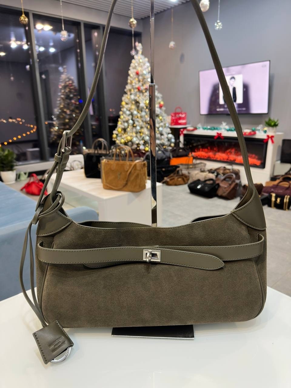 сумка замшевая,сумка женская замшевая,сумка из замши,сумка demellier 56-30-34 натуральная замша большой размер,сумка из натуральной замши