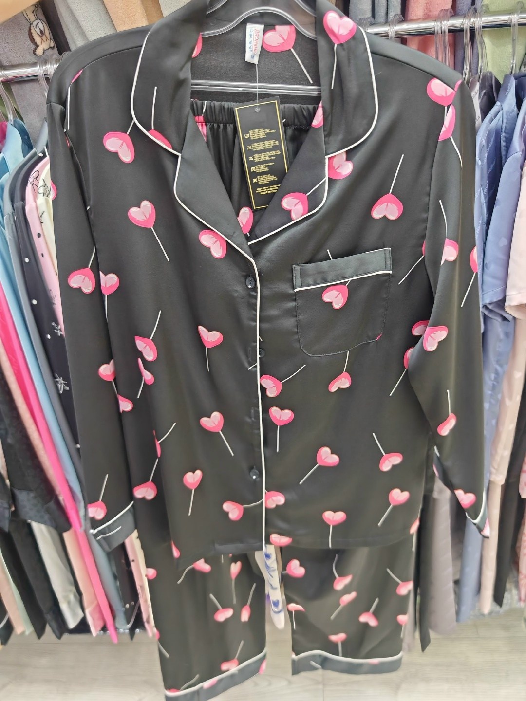 пижама из искусственного шелка,женская пижама с длинным рукавом и принтом,пижама домашняя пижамасс,женский пижамный комплект,пижама женская шелковая