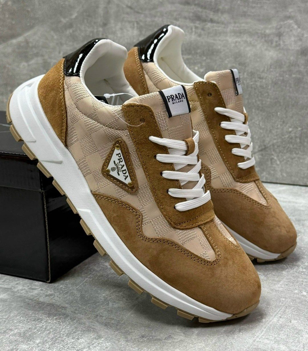 кроссовки prada,,мужские кроссовки prada,комбинированные кроссовки prada,кроссовки замшевые