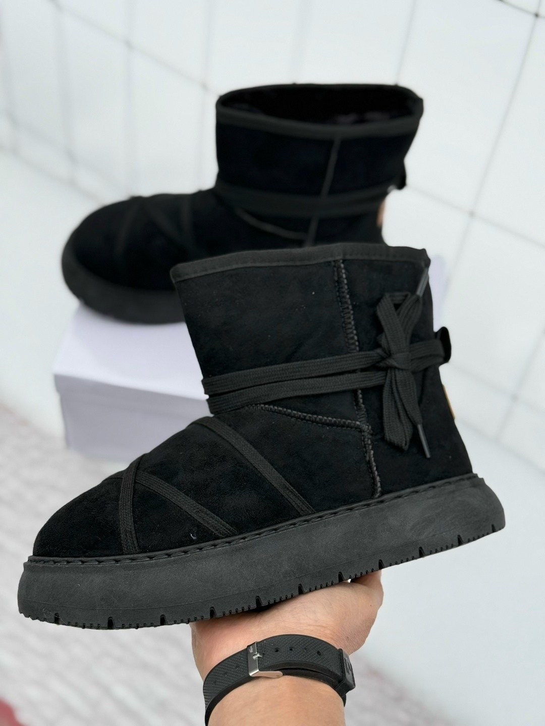 женские зимние угги с шнурками,,женские угги,дутики женские зимние сапоги с мехом matmazel 132717339,угги зимние натуральные di-shoes цвет черный